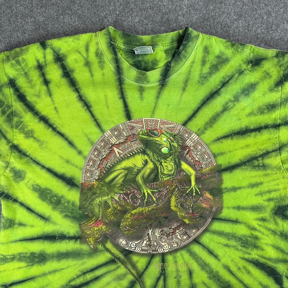 Yazbek XL Tie Dye Iguana T-Shirt, Graphic Tee, Aztec‎ Green Men's
